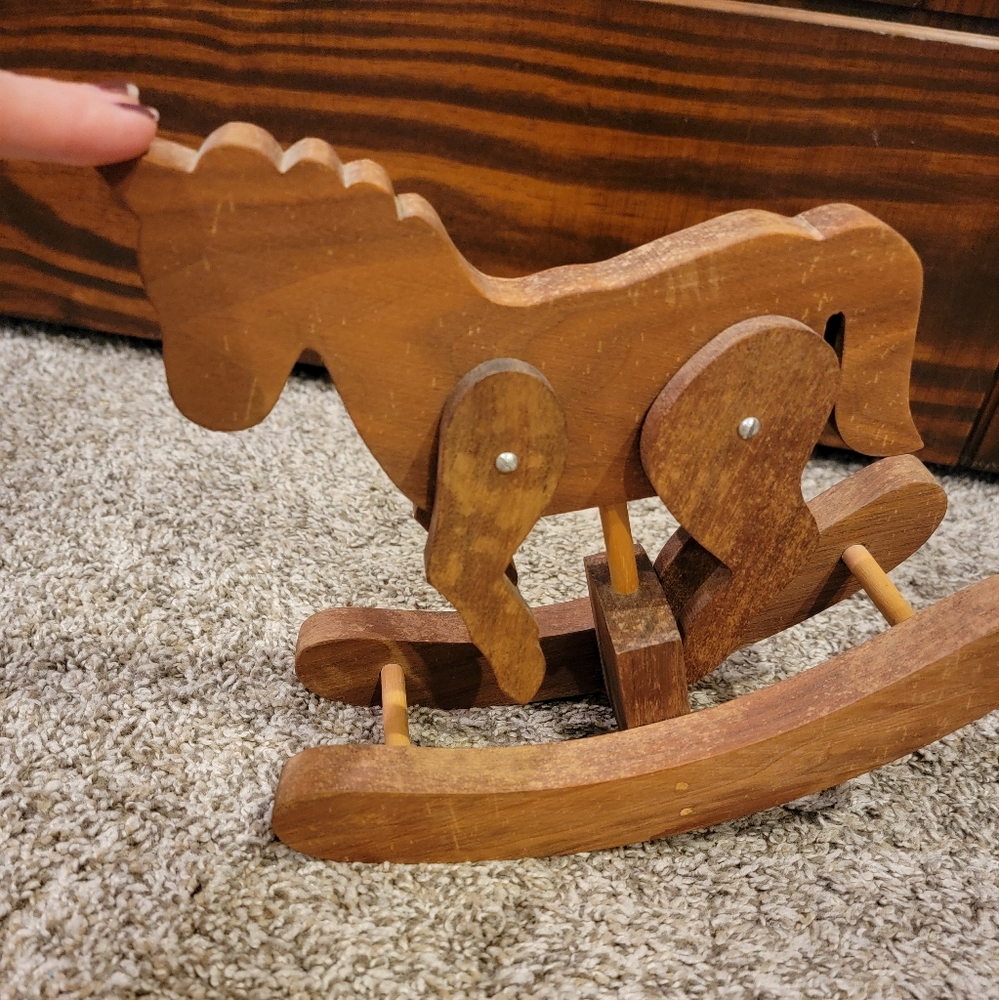 Vintage Wooden Rocking Horse - Picture 2 of 9